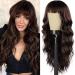 Testar dark brown wigs for women long wavy wavy wigs with pony natural hair looking synthetic curly wig for girls daily party use