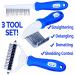 Horicon Pet 3-in-1 Dematting & Deshedding Set - Ultimate Pet Grooming Tool with Undercoat Rake, Dematting Razor Comb, Detangling Pet Comb - Buy Online on GoSupps.com