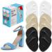 (12 Pieces) Metatarsal Pads for Women | Ball of Foot Cushions for Pain Relief | Reusable Shoe Inserts for Women | Anti-Slip High Heel Inserts Best for Neuroma and Callus | One Size Fits All Beige + Black + Clear