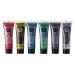 Face & Body Glitter Gel 0.34oz - Set of 6 tubes - UV Glow Branded Glitter Face Paint - Perfect for festivals and christmas parties