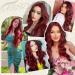 Buy BARSDAR Long Wavy Red Wig - 66cm Middle Parting Curly Lace Front - Heat-Resistant Synthetic Hair for Women | Perfect for Daily Party Cosplay & Halloween - Buy Online on GoSupps.com