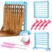 Yumkfoi Portable Braiding Hair Rack 120 Pegs  2-in-1 Standing Hair Holder Braid Rack for Braiding Hair  Double Sided Hair Separator Stand for Stylists  Hair Extension Holder with Hair Supplies Blue Plastic-120 pegs
