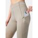 SANTINY Women's Zipper Pocket Knee-Patch Equestrian Breeches - Taupe Medium - Buy Online on GoSupps.com