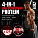 Powerstar Super Hi Pro 128 - Multi-Component Protein Powder Mango Lassi 1kg | 80% Protein | Muscle Building | Low Carb Shake - Buy Online on GoSupps.com