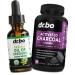 Oregano Oil Organic Liquid Drops & Charcoal Capsules - Oil of Oregano Drops Tincture Extract & Charcoal Pills for Stomach Gas Cleanse Detox Immune Support Digestive Binder - Organic
