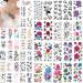 50 Sheets Waterproof Flower Floral Butterfly Fake Temporary Tattoo Sticker for Women