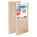 U.S. Art Supply 12 x 24 Birch Wood Paint Pouring Panel Boards Studio 3/4 Deep Cradle (Pack of 2) - Artist Wooden Wall Canvases - Painting Mixed-Media Craft Acrylic Oil Watercolor Encaustic