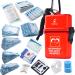 DEFTGET Waterproof First Aid Kit Emergency Survival Kits Mini Durable Lightweight for Minor Injuries Camping Hiking Travel Backpacking (Dark-red)