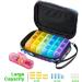 Large Weekly Pill Organizer 3 Times a Day with Travel Bag - Portable Medicine Case for Vitamins and Supplements - Green - Buy Online on GoSupps.com