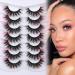 Fluffy Pink Cat-Eye Faux Mink Lashes - 7 Pairs Pack | FANXITON Dramatic Wispy 20mm False Eyelashes - Buy Online on GoSupps.com