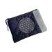 Personalizable pencil case make-up bag flower of life embroidery dark blue grey