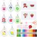 ZOCONE 12 PCS Cross Stitch Kits for Kids 7-13 Cross Stitch Beginner Kits with Instructions Keychains Embroidery Hoops and Tools Needlepointing Kits for Backpack Charms Cross Stitch Ornaments Kit 12 PCS Pattern2