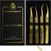 Alishba Beauty Eyelash Extension Tweezers Set - Precision Fiber Tip Japanese Stainless Steel (Gold) - Pack of 4 - Buy Online on GoSupps.com