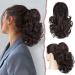 Sofeiyan ponytail extension 28cm Klaue clip in ponytail hair extensions briefly curly wavy ponytail extensions synthetic hair part for women dark brown & dark outside gyms dark brown dark Auburn