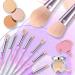 DUAIU 15 Piece Makeup Brush Set - Premium Synthetic Bristles & Crystal Handles - Pink Kabuki Foundation Brush for Flawless Makeup Application - Buy Online on GoSupps.com