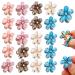 20Pcs Crystal Flower Hair Clips Mini Spring Claw Clips Spring Floral Pearl Hair Clip for Thick and Thin Hair Women's and Girls Hair Accessories (5 Colors)