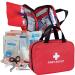Ykall First Aid Kit - 180 Piece - for Car, Home, Travel, Camping, Office or Sports | Red Bag/Reflective Cross, Fully Stocked with Essential Supplies for Emergency and Survival