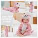 COOKY.D Baby Hooded Rompers | Flannel Winter Jumpsuit Pajamas | 24-30 Months | Pink - Buy Online on GoSupps.com