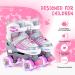 Kuxuan Saya Roller Skates for Kids | Adjustable with Light-Up Wheels | Pink & Gray | Small (10-13 US) - Buy Online on GoSupps.com