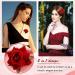 6 Pcs Red Rose Hair Clip Set - Floral Hairpins for Women & Girls | Wedding & Flamenco Dancer Accessories - Buy Online on GoSupps.com
