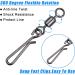 Fishing Swivels Snaps Kit - 60/200pcs Quick Clips Barrel Snap Swivel Rolling Swivel for Freshwater Saltwater Trolling Fishing - Fishhooks Connector 8#-60pcs - Buy Online on GoSupps.com