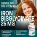 Bronson Iron Bisglycinate 25mg - Gentle on Stomach - Supports Energy & Red Blood Cell Production - Non-Constipating Formula - 180 Vegetarian Capsules - Buy Online on GoSupps.com
