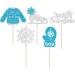 Gyufise 30Pcs Little Snowflake Cupcake Toppers Glitter Skate Shoe Gloves Sweater Cake Topper Decorations for Snowflake Theme Winter Wonderland Baby Shower Birthday Party Supplies Blue Little Snowflake Blue - Buy Online on GoSupps.com