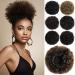 YAMEL Afro Puff Drawstring Ponytail Large Bun Extensions Light Brown Synthetic Updo Hair Pieces for Black Women Light Brown Large (Pack of 1)