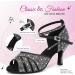 Buy SWDZM Women's Latin Dance Shoes - Glitter Salsa Tango Bachata - L549 Black 7.5cm Heel - Professional Ballroom & Wedding Footwear - Buy Online on GoSupps.com