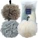 Caredoux 3 Pack Extra Large 75g Hard Exfoliating Bath Sponges Loofah Sponge Easy Exfoliating Shower Sponge for Body Wash Patented Netting Technology Bathroom SPA Cleaning Bathing Accessories 3 Bath Loofahs 75g-Glac...