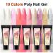Pink Glitter Poly Gel Nail Kit with 10 Colors & 110W LED UV Lamp | Poly Nail Gel Kit with Slip Solution, Dehydrator & Nail Art Supplies - VE128 - Buy Online on GoSupps.com