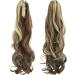 FXYTK Curly Brown Mix Bleach Blonde Ponytail Hair Extension 18 Inch - Claw Clip On Pony Tail Hair Piece - Buy Online on GoSupps.com