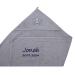 Hooded towel with embroidered name Towel WITH hood 100x100 cm Gift (Gray - Stars)
