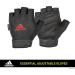 adidas Essential Adjustable Fingerless Gloves - Red Large | Padded Weight Lifting Gloves for Men and Women - Buy Online on GoSupps.com