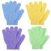 ONGHAHYIS Shower Scrubbing Mitt 4 Pairs Five-Finger Shower Exfoliating Bath Gloves Nylon Shower Gloves Body Scrubber Exfoliator Cleaning Gloves Bathroom Brushes