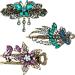 3 Pieces Women Hair Clips Hairpins Retro Vintage Metal French Barrette Jewelry (Style A)