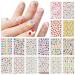 JMEOWIO 18 Sheets Cute Nail Stickers for Kids Nail Art Stickers Decals Self-Adhesive Rainbow Heart Flower Fruit Nail Supplies Nail Art Design Decoration Accessories