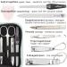 Three Swords 8-Pc Manicure Set 'Roma' | High-Quality Mint Leather Nail Care Kit | Scissors Clippers Tweezers & Glass Files - Buy Online on GoSupps.com