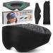 3D Sleep Mask for Women Men Light and Soft Eye Mask for Sleeping Sleeping Mask Light Blocking for Traveling Flying Sleep Eye Mask with Adjustable Strap Black