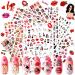 12 Sheets Lips Nail Art Stickers Valentine's Day Nail Decals Stickers Cool Girls Nail Stickers Self-Adhesive Nail Art Stickers Nail Art Accessories for Women Girls Cool Decoration