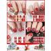 Kalolary 12 Sheet Christmas Nail Art Stickers | 3D Self-Adhesive Full Wrap Nail Ticker & Nail File for DIY Holiday Decorations | Perfect for Christmas Party Red Decor - Buy Online on GoSupps.com