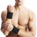 HiRui 18 Professional Compression Wrist Wraps with Thumb Loop - Wrist Brace Support for Weightlifting - Black (Pair) - Buy Online on GoSupps.com