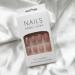 24Pcs Nude Pink Pearlescent Glitter Square Press On Nails - Short Full Cover False Nails for Women & Girls - Glossy Acrylic Daily Nail Art - Buy Online on GoSupps.com