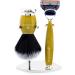 High-Quality Synthetic Hair Shaving Brush Set with Double Stand & Bowl - Perfect for Smooth Shaves | International Shipping Available - Buy Online on GoSupps.com