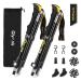 Glymnis hiking sticks trekking sticks walking sticks 7075 aluminum hiking stick adjustable 110-130cm and clamping lock with 4 pair of rubber buffers for trekking yellow 110-130 cm
