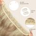 FESHFEN Invisible Wire Hair Extensions 16 Inch Long Wavy Synthetic Hair Piece for Women - Dark Golden Mix Beige Blonde - Buy Online on GoSupps.com