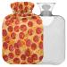 Naanle pizza hot water bottle with reference transparent hot water bottle 1l heat bottle for bed handfoot warmer pain relief heat and cold therapy