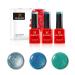 Bluesky Gel Nail Polish Set Crystal Teals Seabed Pch40 Glacial Mist 80612 Electric Glitter Blue Lt065 3 x 5 ml Shimmer Blue Green (Requires Curing Under UV or LED Lamp) Crystal Teals 5 ml (Pack of 3)