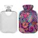 Naanle 2L Paisley Vintage Hot Water Bottle with Cover - Heat Therapy for Back Pain Relief Hand & Foot Warmer Neck Comfort - Transparent & Stylish Design - Buy Online on GoSupps.com
