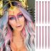 Fine colored hair extension colored extensions hair parts for women synthetic colored smooth pink blue mixed violet hair extensions clip in hair part for women 10 pcs light blue/light violet 10 PCs